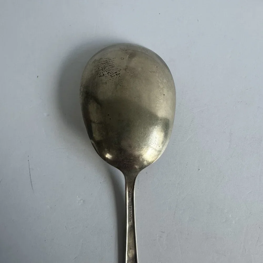 Vtg National Silver Co‎ Silverplate ROSE MARIE Serving Spoon 8.5
